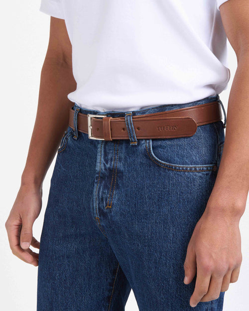 Men's Brown French Leather Belt - Atelier Tuffery