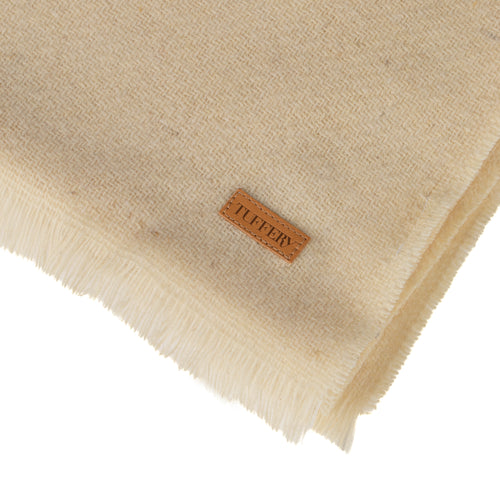 Écharpe en laine française – Écru - Atelier Tuffery