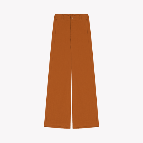 Pantalon Femme large Rouille en Lin - Élise - Atelier Tuffery