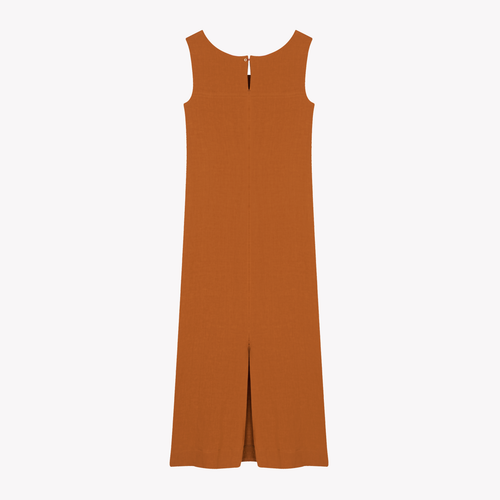 Long rust linen dress - Suzanne - Atelier Tuffery