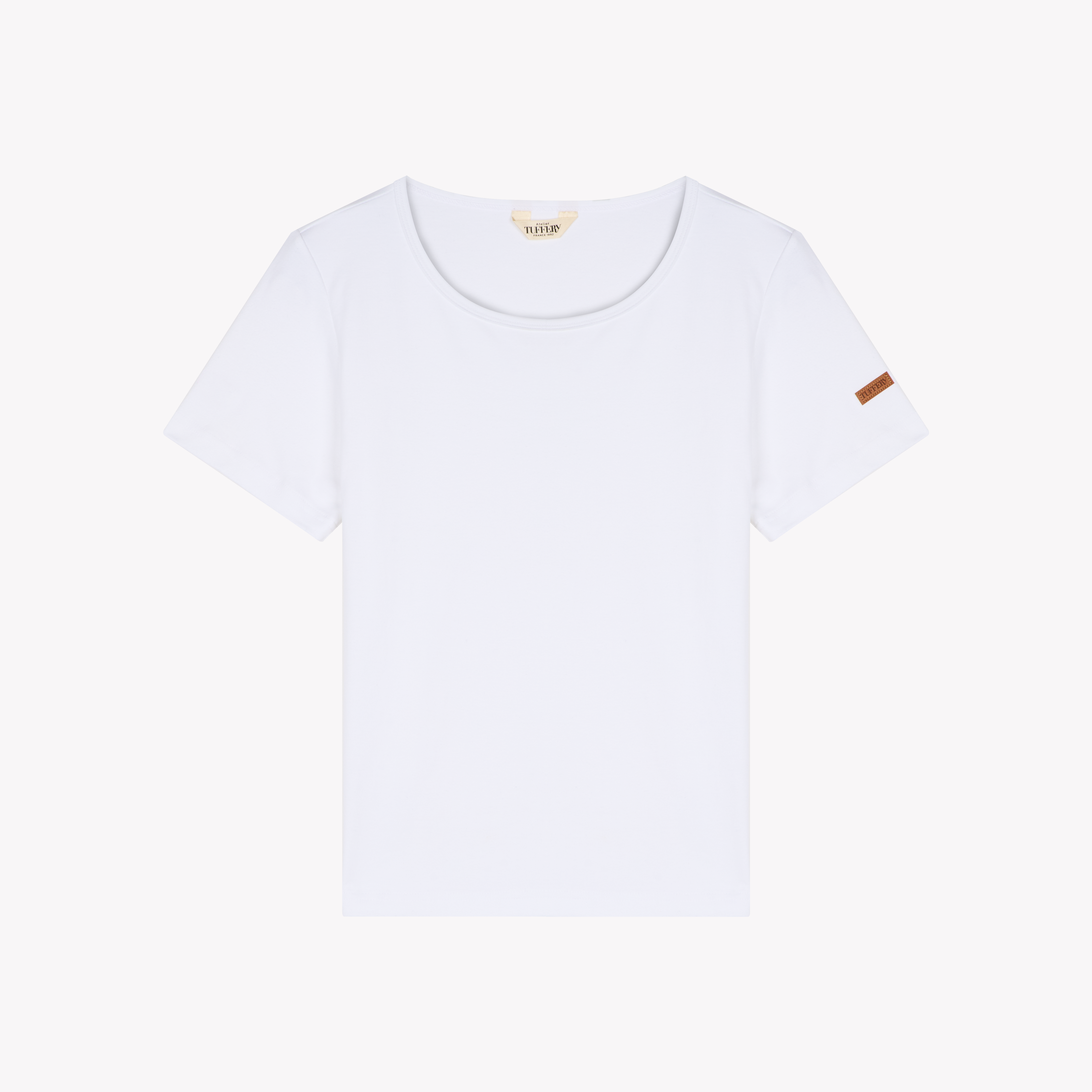 Women’s white crew-neck T-shirt | Atelier Tuffery