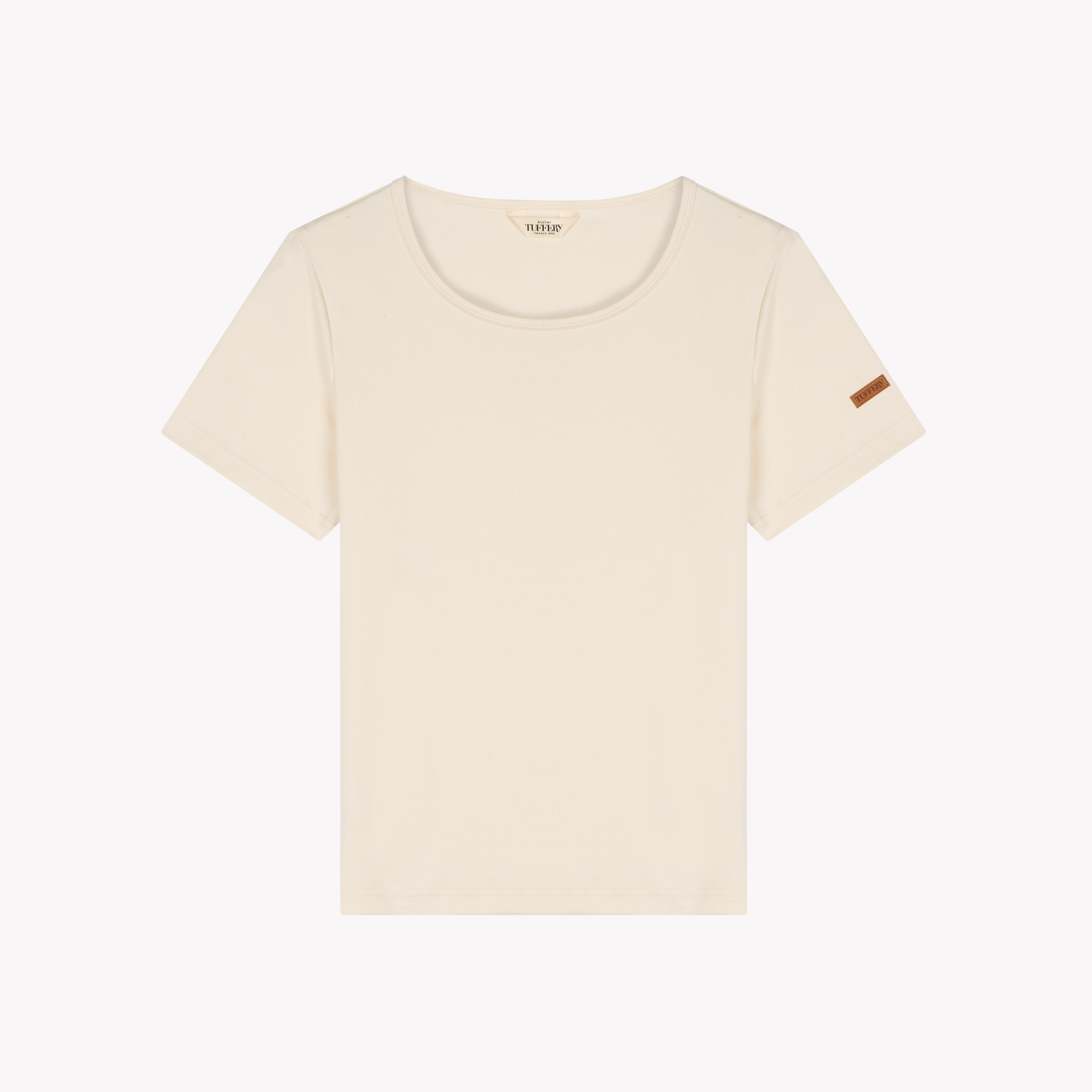 Women’s ecru crew-neck T-shirt | Atelier Tuffery