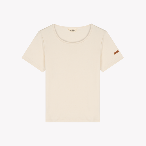 Women’s ecru crew-neck T-shirt - Atelier Tuffery