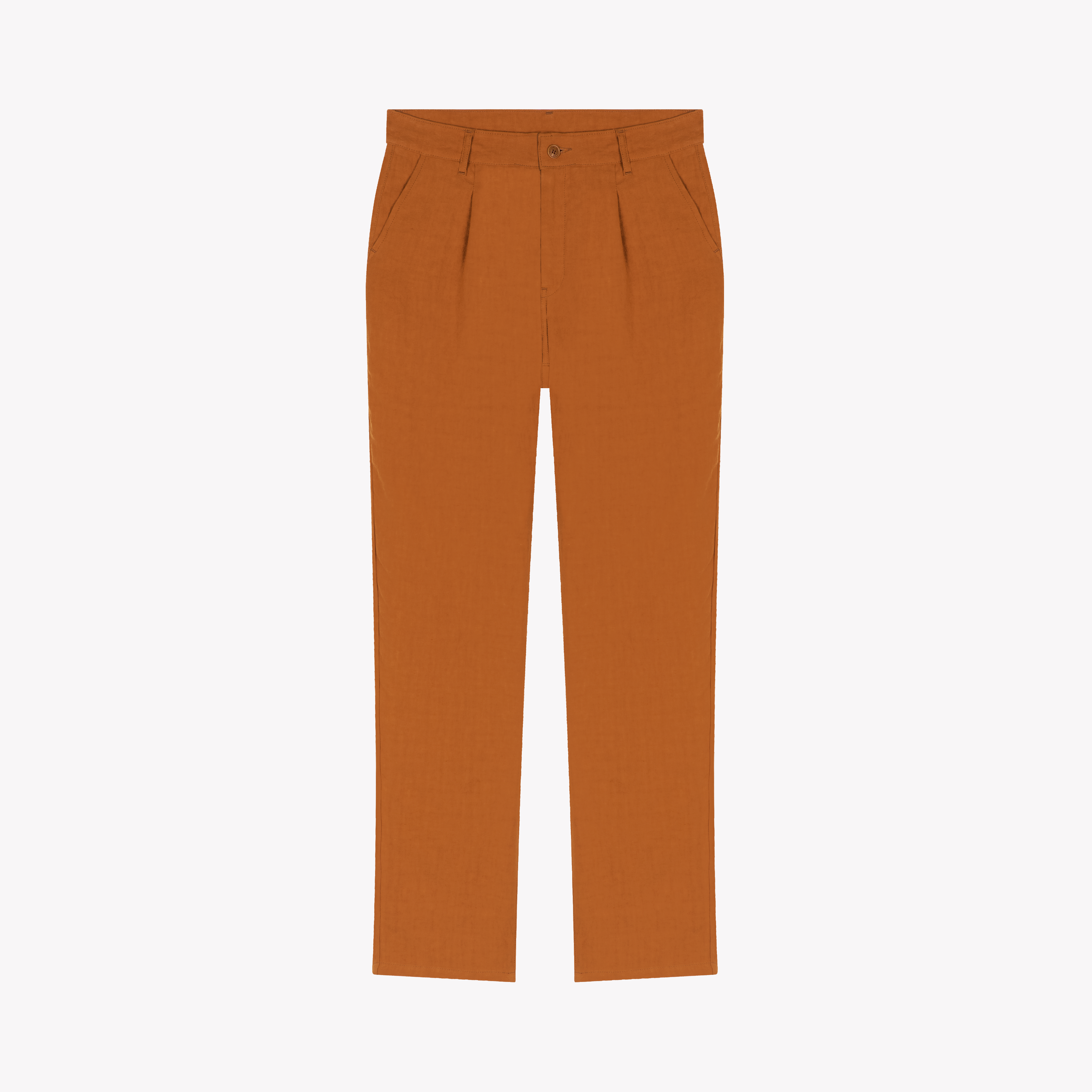 Pantalon à plis Homme ample Rouille en Lin - Gustave | Atelier Tuffery