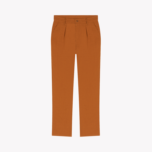 Pantalon à plis Homme ample Rouille en Lin - Gustave - Atelier Tuffery