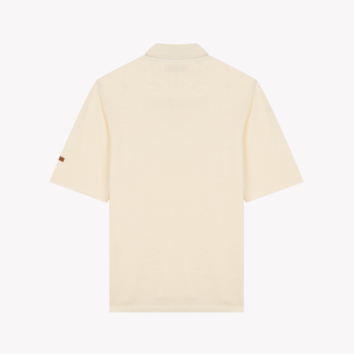 Polo Homme droit Écru en Lin Français - Atelier Tuffery