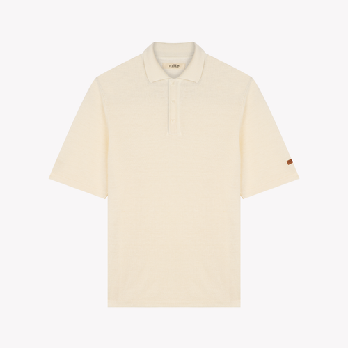 Polo Homme droit Écru en Lin Français - Atelier Tuffery