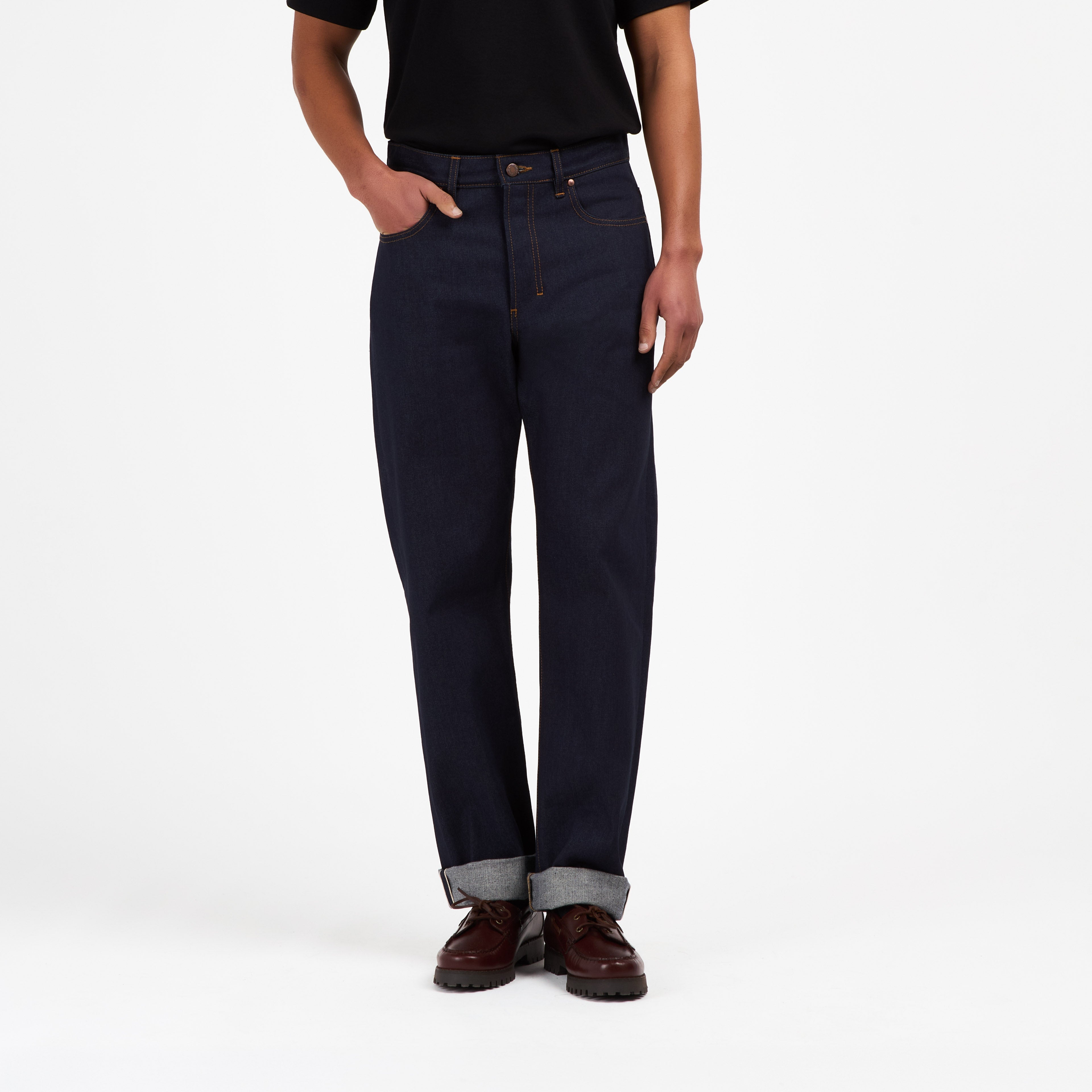Jean homme droit taille haute Selvedge - Célestin | Atelier Tuffery