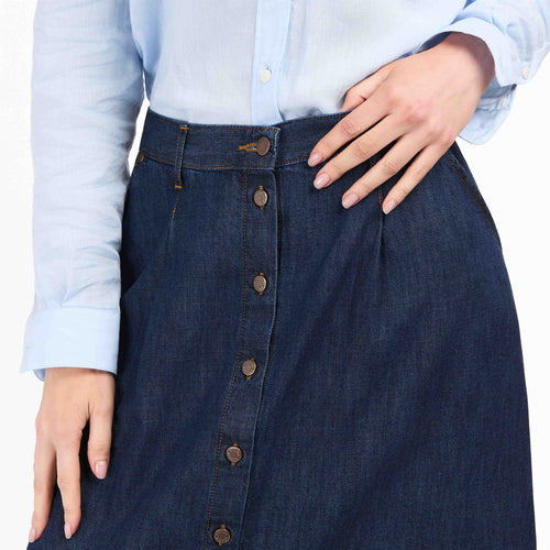 Stonewashed denim midi skirt - Louise - Atelier Tuffery