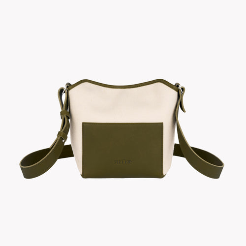Ecru Leather & French Wool Shoulder Bag - Atelier Tuffery