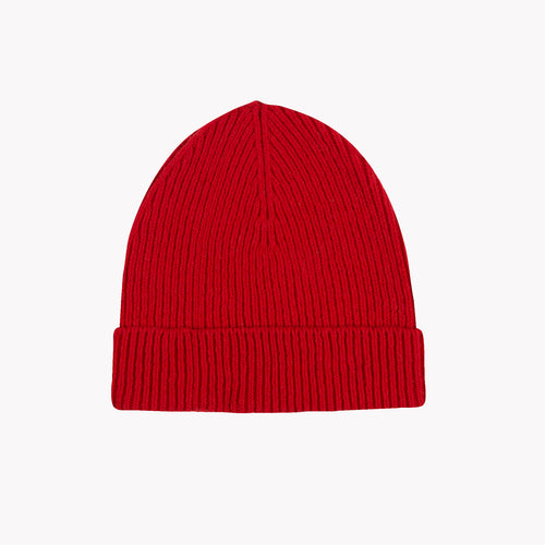 Ribbed French Wool Beanie – Red - Atelier Tuffery