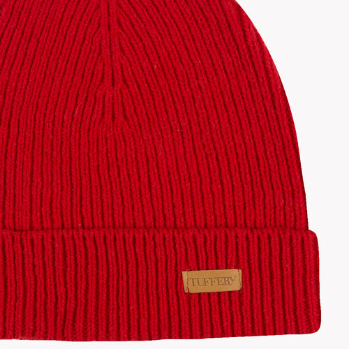 Ribbed French Wool Beanie – Red - Atelier Tuffery