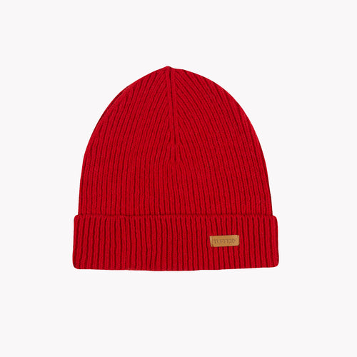Ribbed French Wool Beanie – Red - Atelier Tuffery