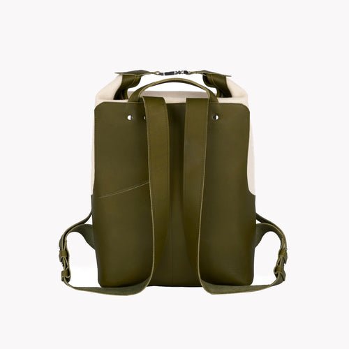 Ecru Leather & French Wool Backpack - Atelier Tuffery