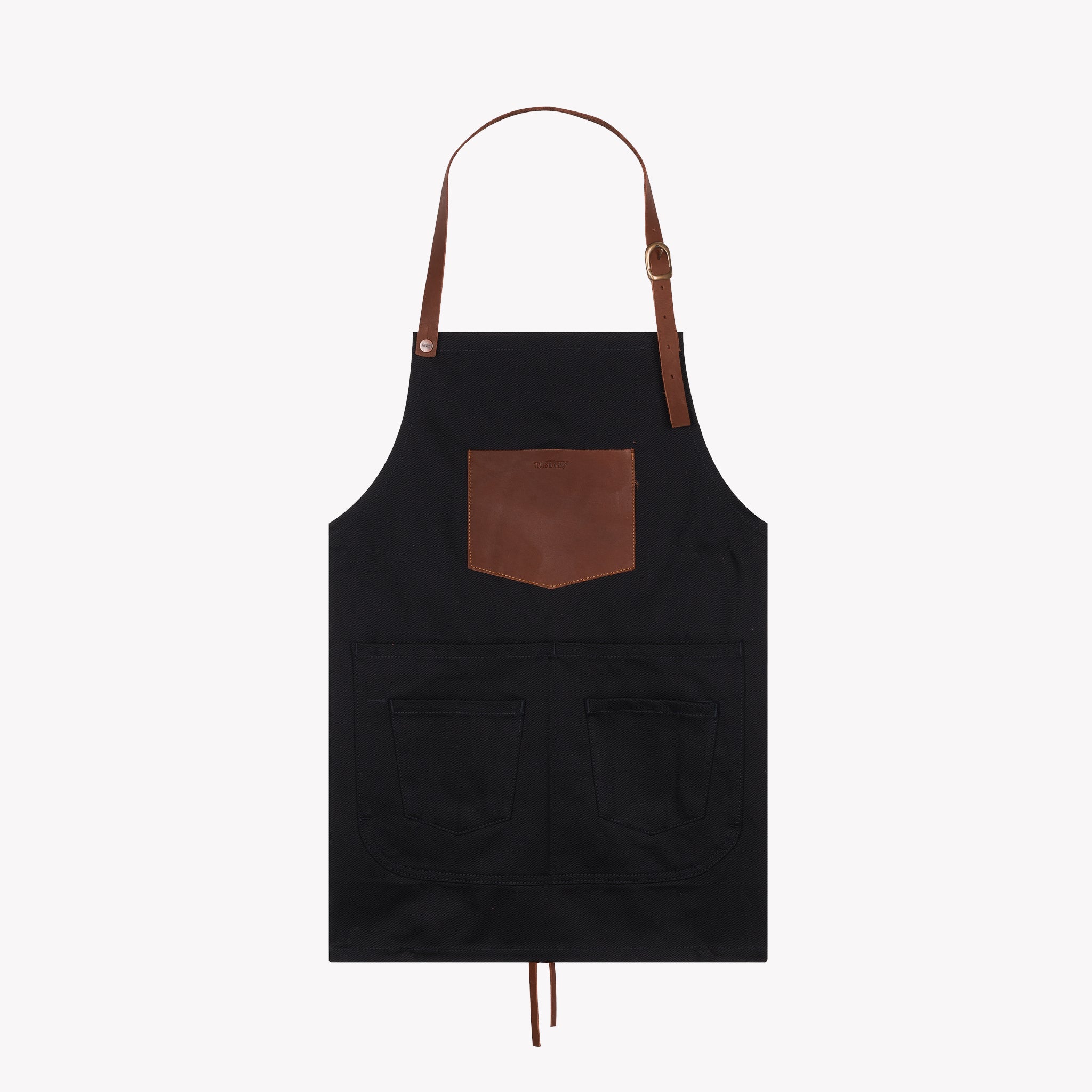 Tablier court en jean Noir | Atelier Tuffery