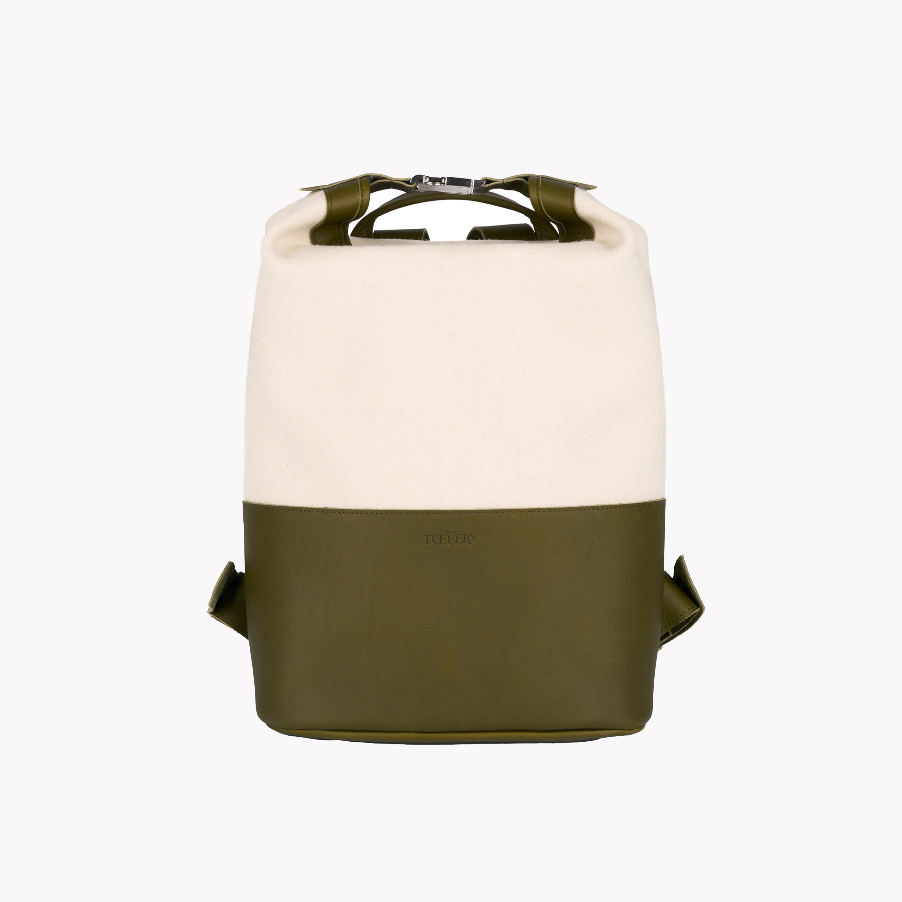 Ecru Leather & French Wool Backpack | Atelier Tuffery