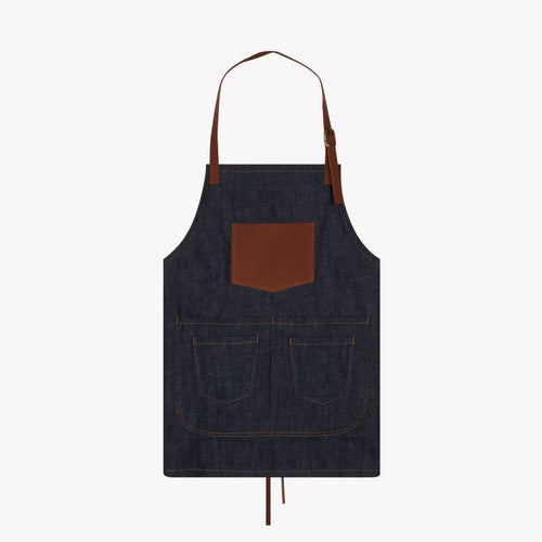 Short raw denim apron - Atelier Tuffery
