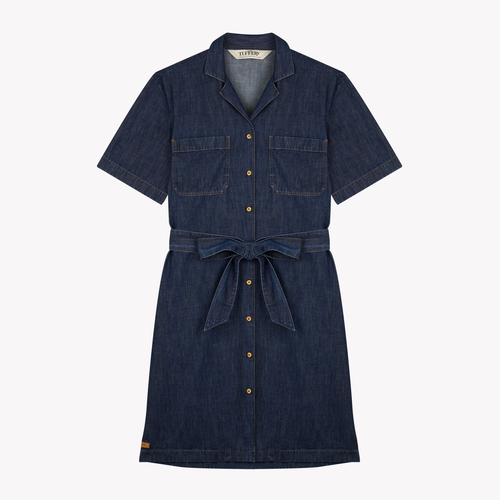 Stonewashed Denim Shirt Dress - Hélène - Atelier Tuffery
