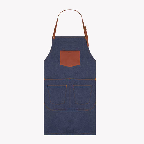 Long raw denim apron - Atelier Tuffery