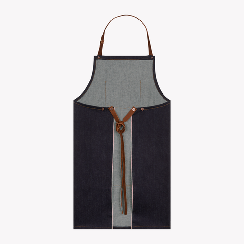 Long raw denim apron - Atelier Tuffery