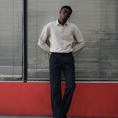 Straight men's shirt in Natural Hemp - Aubrac - Atelier Tuffery