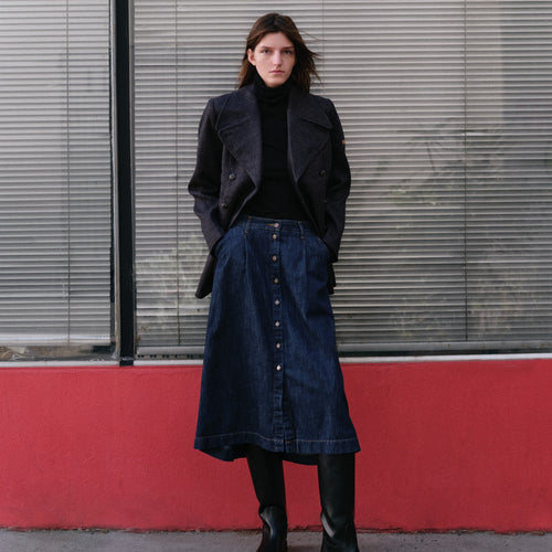 Jupe Midi en jean Stonewashed - Louise - Atelier Tuffery