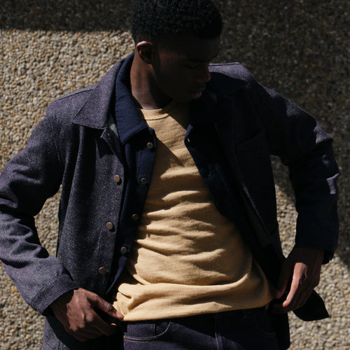 T-shirt Homme laine française café - Atelier Tuffery