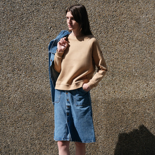 Sweat Femme col rond café - Atelier Tuffery