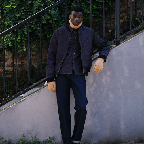 Veste homme en jean Laine Française - Méjean - Atelier Tuffery