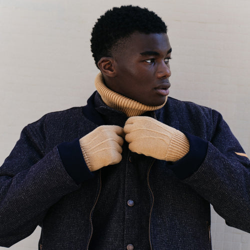Gants laine française café - Atelier Tuffery