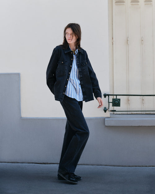 Jean femme baggy Noir Délavé - Gaspard - Atelier Tuffery