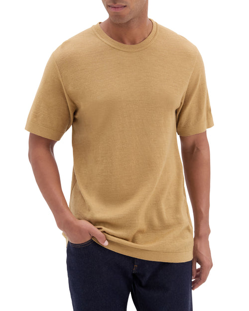 T-shirt Homme laine française café - Atelier Tuffery