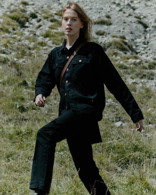 Women's straight high-waisted black jeans - Apolline - Atelier Tuffery