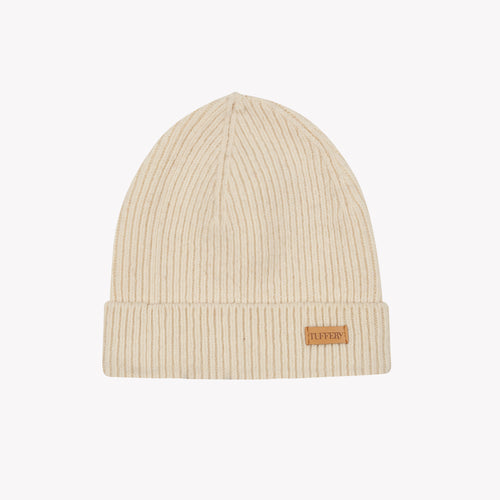 Ribbed French Wool Beanie – Ecru - Atelier Tuffery