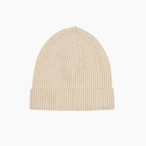 Ribbed French Wool Beanie – Ecru - Atelier Tuffery