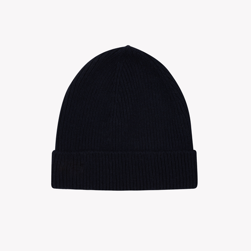 Ribbed French Wool Beanie – Navy - Atelier Tuffery