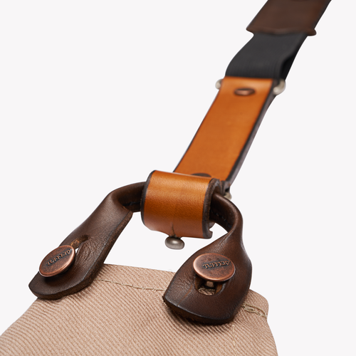 Mixed braces in French leather - Atelier Tuffery