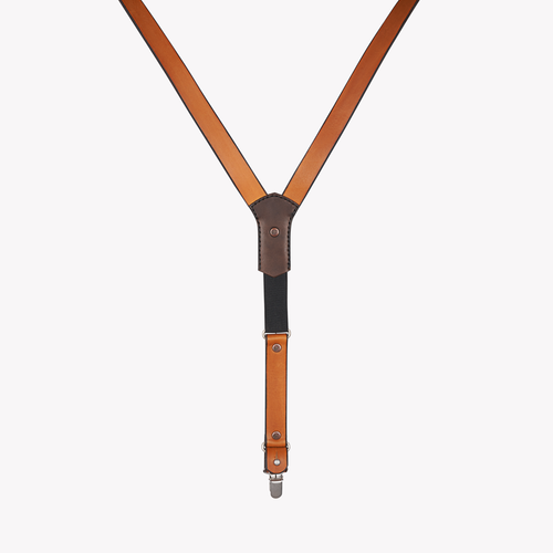 Mixed braces in French leather - Atelier Tuffery