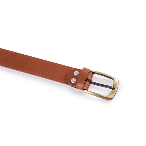 Men's Brown French Leather Belt - Atelier Tuffery