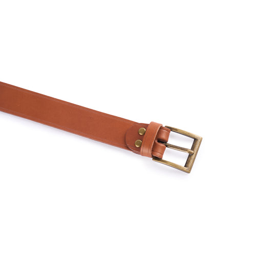 Men's Brown French Leather Belt - Atelier Tuffery