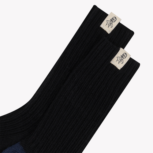 Thick French Wool Socks – Black & Navy - Atelier Tuffery