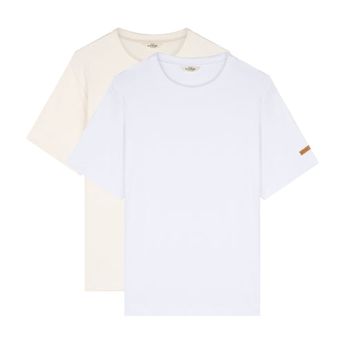Deux T-shirts Homme Blanc et Écru – Coffret cadeau - Atelier Tuffery