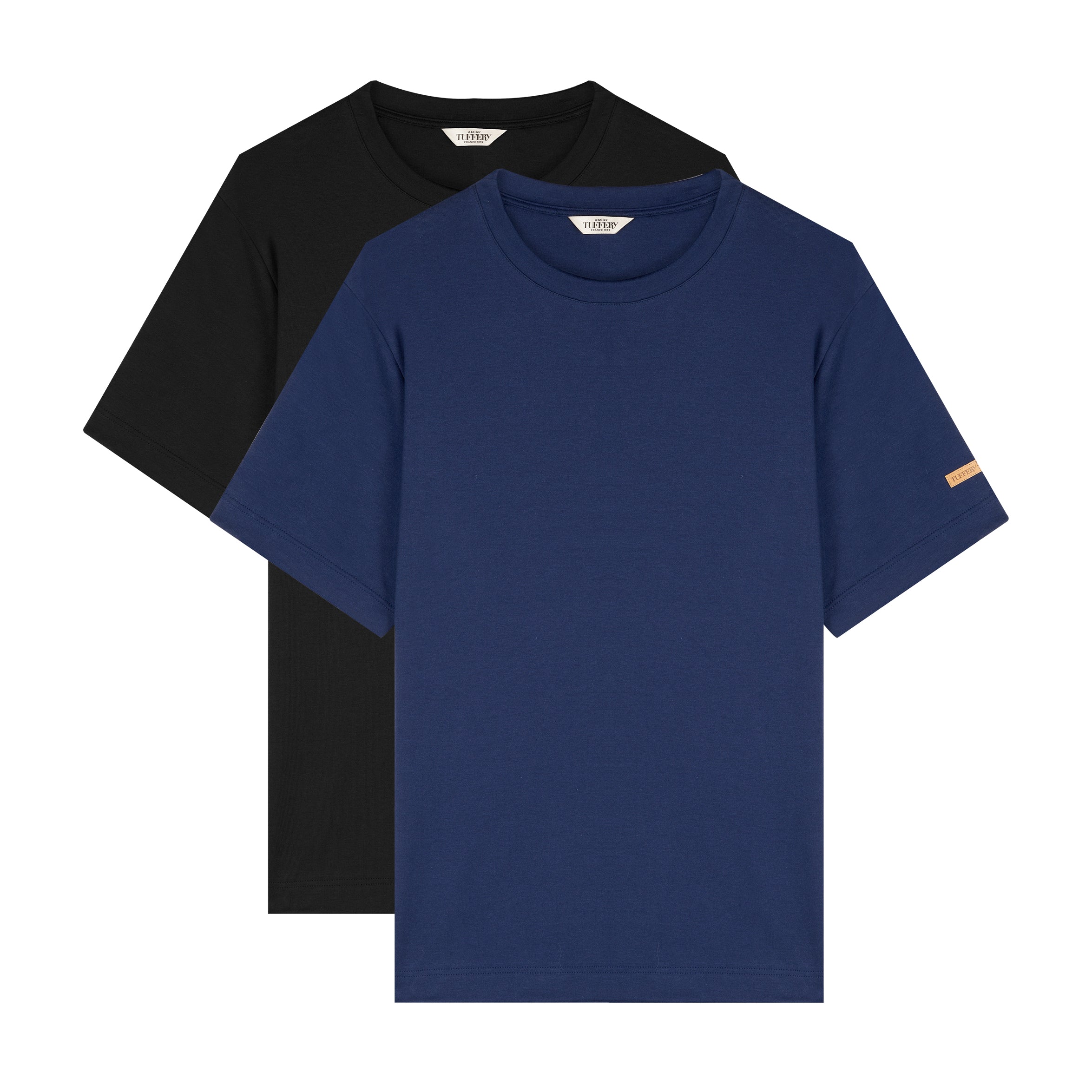 Deux T-shirts Homme Noir et Marine – Coffret cadeau | Atelier Tuffery
