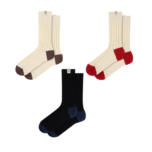Trois paires de Chaussettes Laine française - Coffret Cadeau - Atelier Tuffery