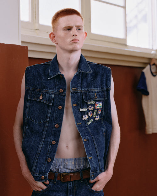 Blouson  sans manches en jean Brut - Atelier Tuffery