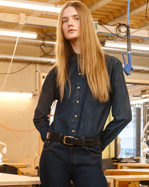 メンズ フレンチレザーベルト ブラウン - Atelier Tuffery