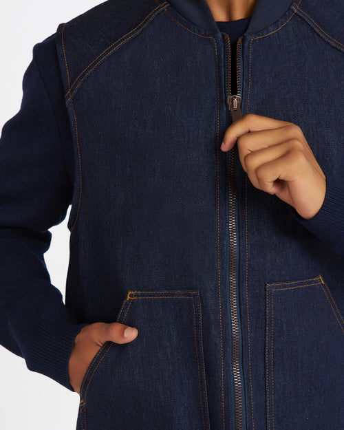 Raw denim vest with wool lining - Atelier Tuffery