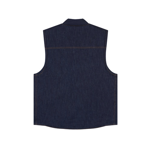 Raw denim vest with wool lining - Atelier Tuffery