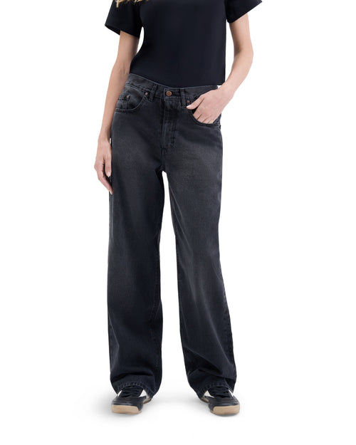 Jean femme baggy Noir Délavé - Gaspard - Atelier Tuffery