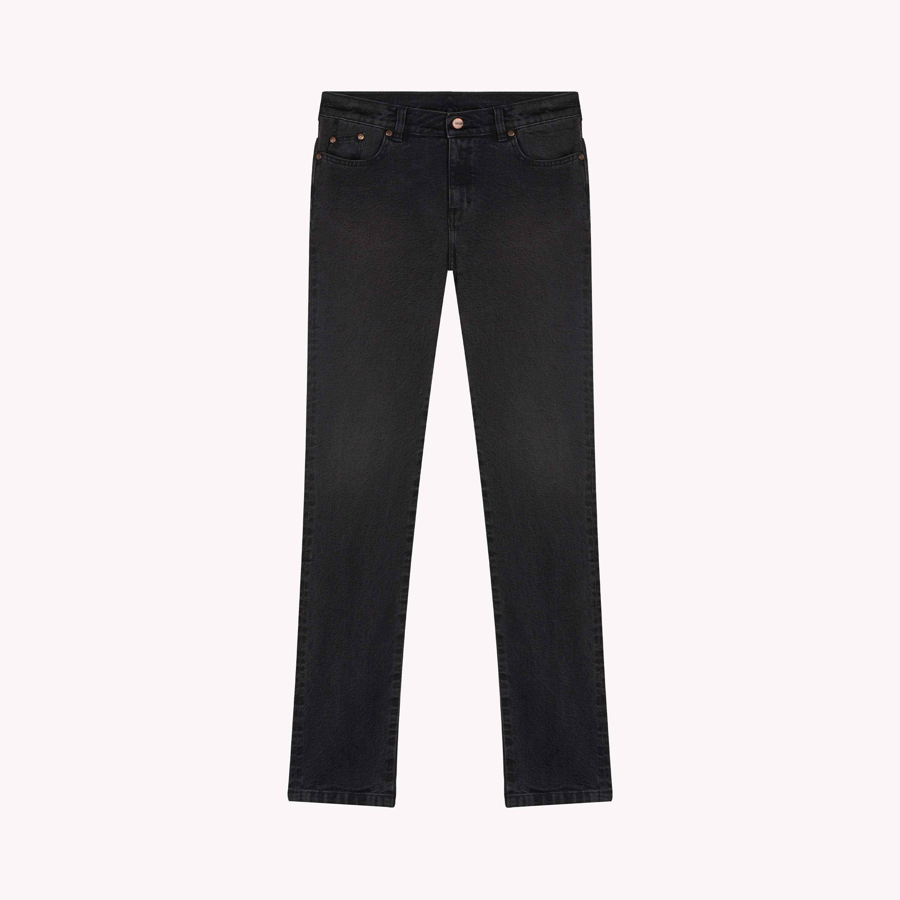 Jean femme droit ajusté Noir Délavé - Augusta | Atelier Tuffery